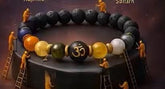 Natural Beads Om Bracelet