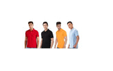 Matty Solid Half Sleeves Polo Neck Mens T-Shirt - Pack of 4