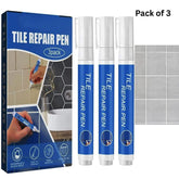 Tile Repair Pen (Pack of 3) Grout Pen for Bathroom, Kitchen, Floor & Wall Tiles