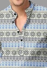 Men's Printed Spread Collar Casual Shirt Multicolor