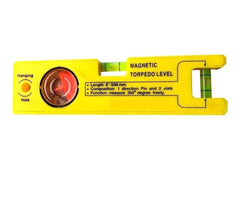 8-inch Magnetic Torpedo Level Tool With 1 Direction Pin, 2 Vials And 360 Degree View (Multicolor)